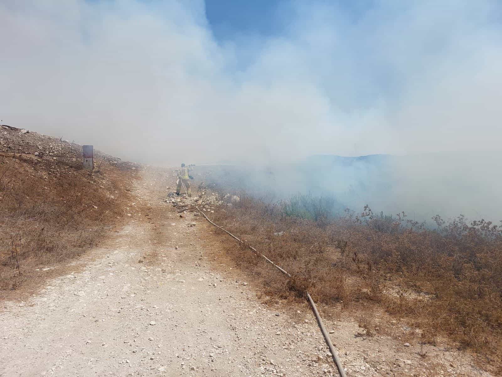שריפת קוצים פרצה במטווחים של בא"ח גולני